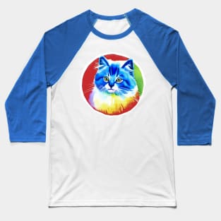 Colorful Rainbow Cats Digital Portrait (MD23Ar010) Baseball T-Shirt